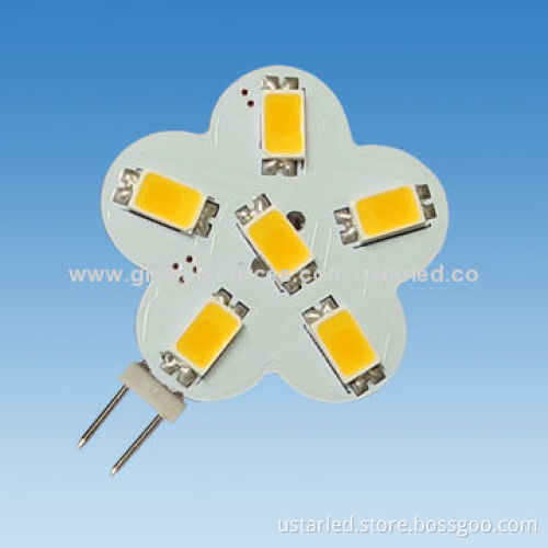 12-piece SMD G4 LED Bulbs, Flower Shape, 2.0W Power, 10-30V DC and 10-18V AC, CE/RoHS Marks